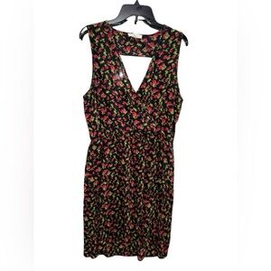 Two By Vince Camuto Floral Sleeveless Dress - Black and Red Size XL